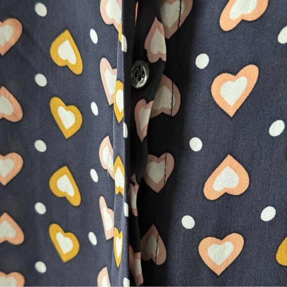 NEW J.CREW Heart Sleeveless Silk Button-down Tunic Shirt Size 4 - Picture 6 of 6